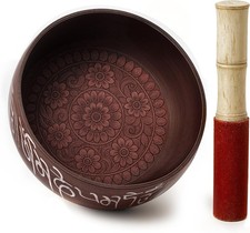 Store Indya Hand Painted 7 Inch Tibetan Metal Singing Bowl, Chakra Healing, Yoga