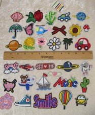 Iron on Patches, lot of 33 assorted designs