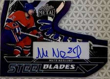 2025 LEAF METAL LEGENDS MATS NASLUND AUTO STEEL BLADES DIE-CUT PURPLE 6/7