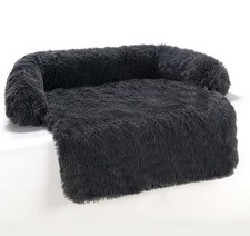 Pet Sofa DOG BED Calming Bed BLUE Plush Kennel Pet Cat Sofa Cushion LG NEW   