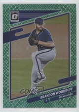2021 Panini Donruss Optic Green Dragon Prizm 7/88 Brandon Woodruff #187 0h28