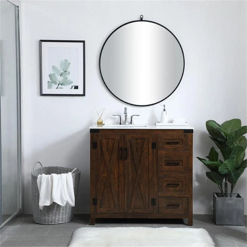 Elegant Decor Dean 36" Single Quartz Top Bathroom Vanity in Espresso - Picture 15 of 15