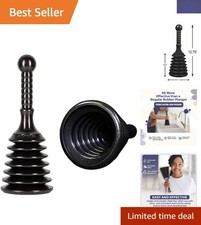Efficient Black Drain Plunger for Sinks, Baths, and Toilets - Unblocker Tool