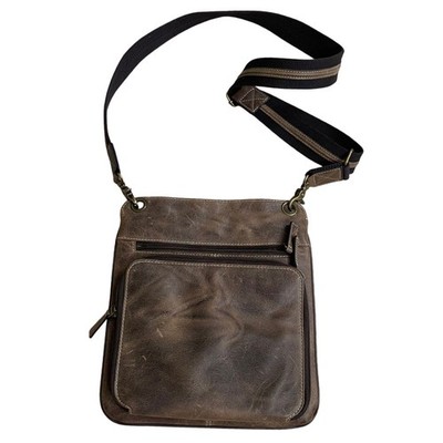 Gun Tote'n Mamas Brown Distressed Leather RFID Protection Crossbody Purse Bag