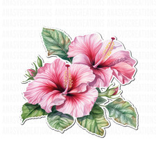 Hibiscus flower Decal Sticker, Window, Laptop Car , Bumper Decal Sticker H2 