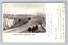 Haverhill MA-Massachusetts, Covered Bridge, Rock's Bridge Vintage Postcard