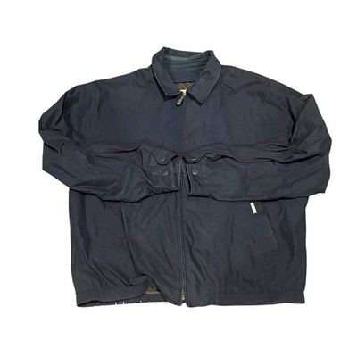 Vintage 90s London Fog Black Windbreaker Jacket XL Zip Up Harrington Bomber Coat