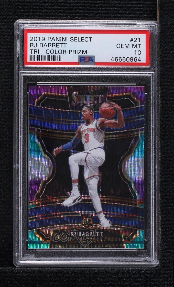 2019 Panini Select Concourse Tri-Color Prizm RJ Barrett #21 PSA 10 GEM MT 1e41