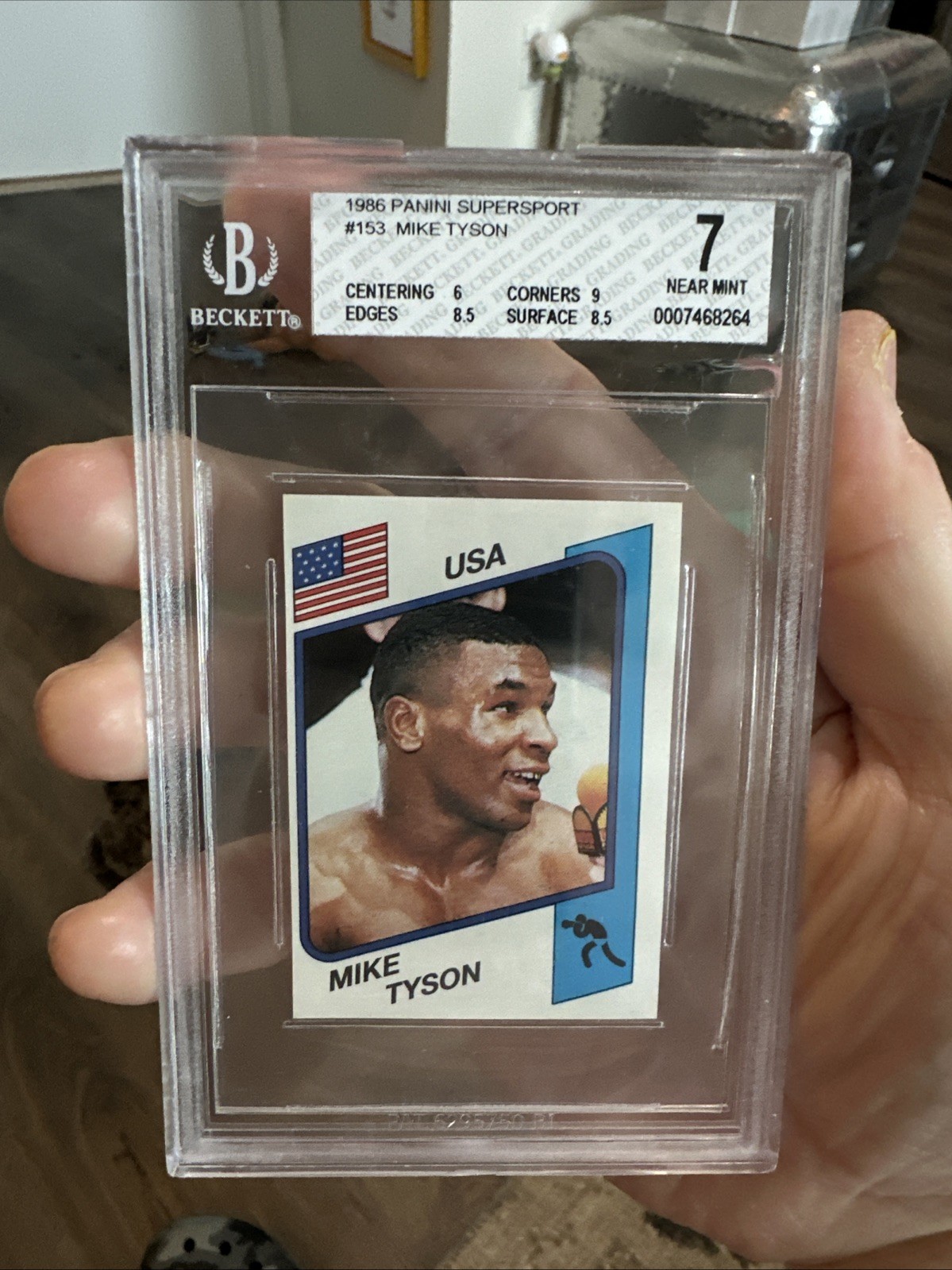 Mike Tyson #153 1986 Panini Supersport (ITALIAN)Rookie Card –Beckett 7