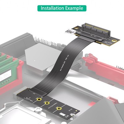 M.2 Key M 4.0 to PCI-e 4.0 4X Adapter Card Extension Cable(Right Direction)