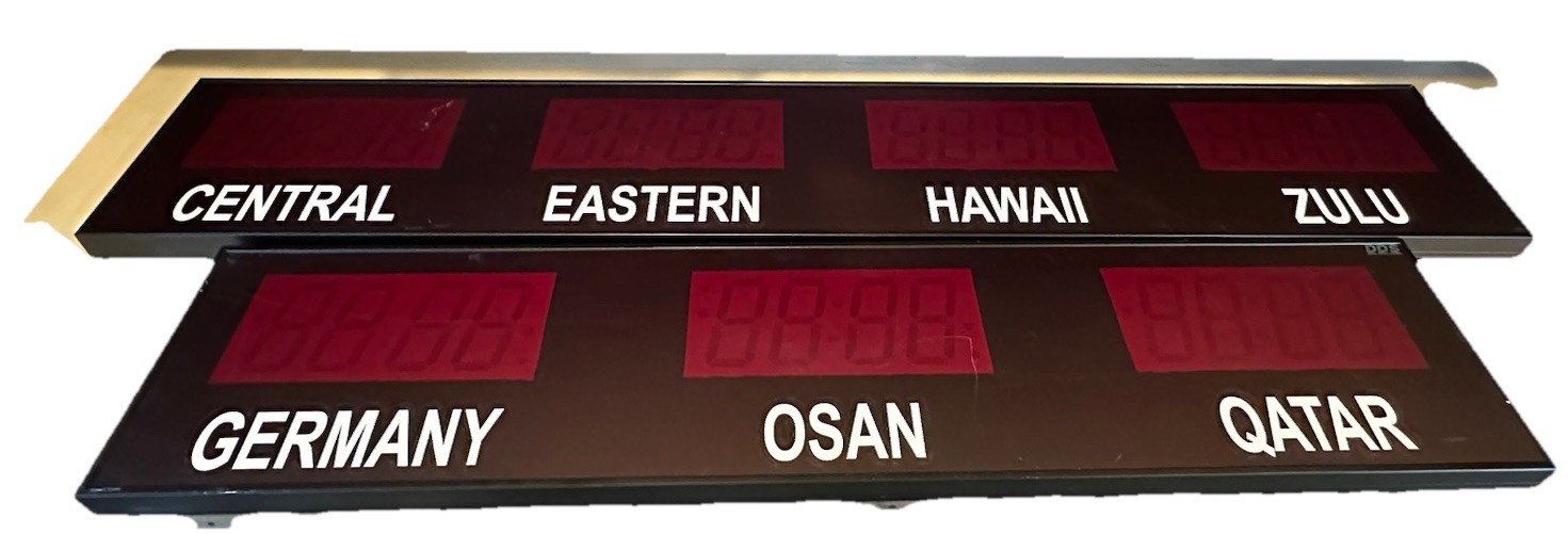 Entech BT-42440-7 Digital Display System World Time Clock 7 Time Zones Zulu