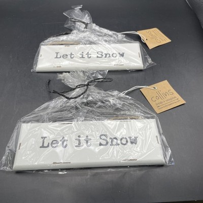 Collins Painting And Design Let It Snow Ornaments Set Of 2 NWT