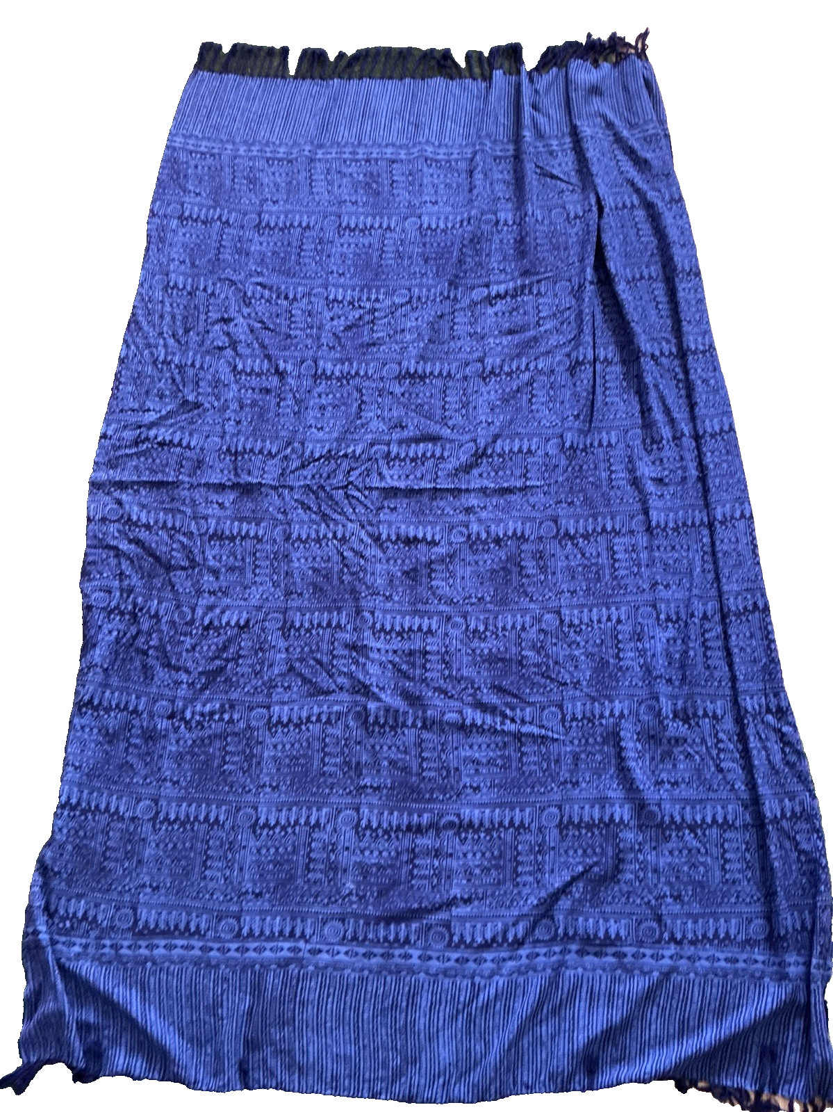 Indigo Blue Patterned Shawl Throw Wrap Ethnic Pri… - image 7