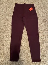SPANX Leggings Womens Medium Wine Maroon Stretch Yoga NWT
