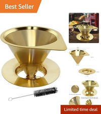 Pour Over Coffee Dripper Reusable Coffee Filter Paperless Coffee Filter Stain...