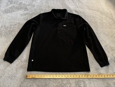 FIGS Lima Polo Scrub Top Long Sleeve Mens Large Black Stretch M20SW1020