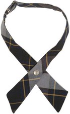 Girls Adjustable Cross Blue Gold Plaid Tie SF9003-G1 French Toast School Uniform