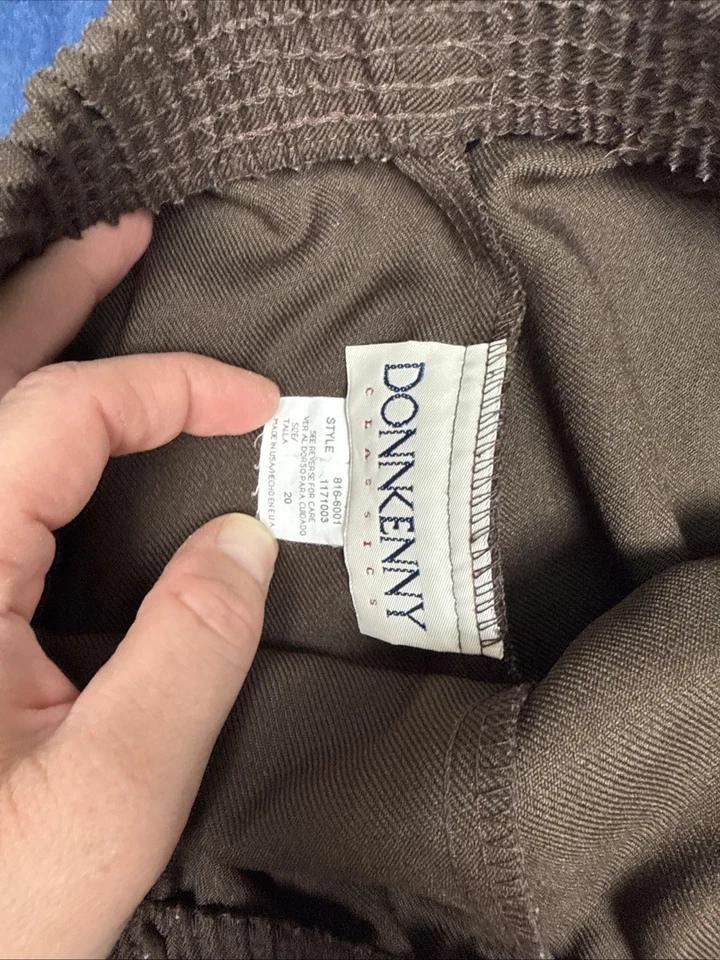 Donn Kenny Classics Dress Pants Size 20 Elastic waist Brown - Image 2 of 4
