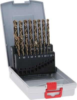 Bosch 19x PRO Stainless Steel HSS-Co Spiralbohrer-Set für Stahl, Edelstahl