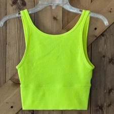 Women's Lululemon Power Pivot Tank Top Rib in Highlighter Yellow | Size 4
