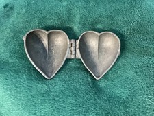 Antique Pewter Confectioner Candy Mold THOMAS MILLS & BRO PHILA Hinged Heart