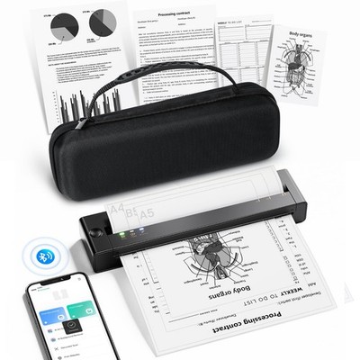 Tragbarer Thermodrucker mit Tasche, A28U Wireless Tintenloser Druckerunterstützung