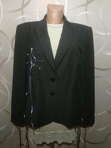 Women Jaeger Blazer Black Viscose One size