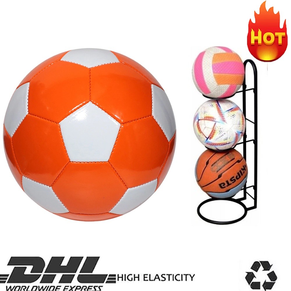 3 Ebenen Ballregal Indoor Metall Fußball Vertikal Aufbewahrung+ Kinder Fußball