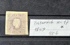 Austria Mi-nr 17 cesarz Franciszek Józef znaczek gazety 1858. Pf z podlepką.