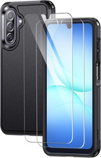 for Samsung Galaxy A17 5G Phone Case with 2 Tempered Glass Screen Protector, Sho