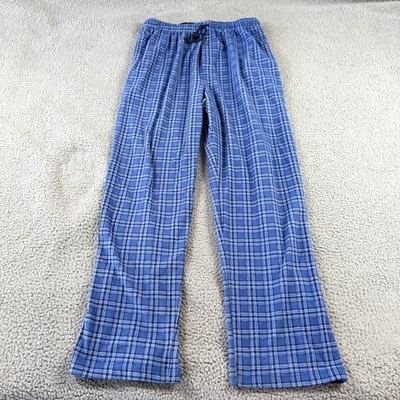 Unbranded Mens Elastic Waist Drawstring Pajama Pants Blue Plaid Size L