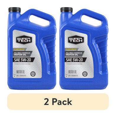 (2 pack) All Mileage Synthetic Blend Automotive Motor Oil SAE 5W-20, 5 Quarts