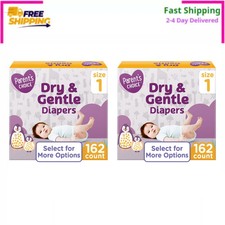  2 Pack - Parent's Choice Dry  Gentle Baby Diapers, Size 1, 162 Count Each