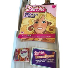 Vintage 1980 Golden Dream Barbie Doll Accessories Storage Case, Clothes Misc