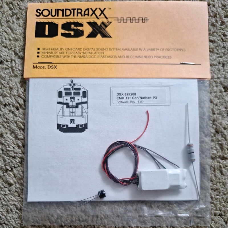 Soundtraxx DCC Digital Sound Decoder DSX 825208 EMD 1st Gen/Nathan P3