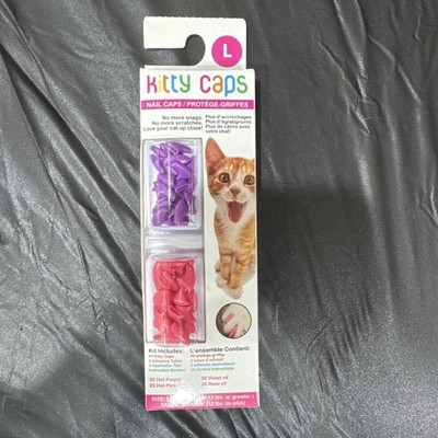 Kitty Caps Nail Caps for Cats Hot Purple Pink, Size Large, set of 2