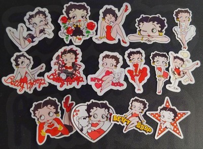 15 pcs Betty Boop Vinyl Stickers Cartoon waterproof Laptop