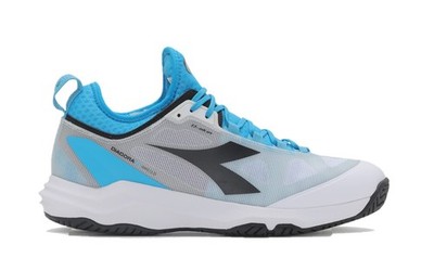 Diadora Men's Speed Blushield Fly 3 + All Ground Tennis Shoe (White/Black/Blue