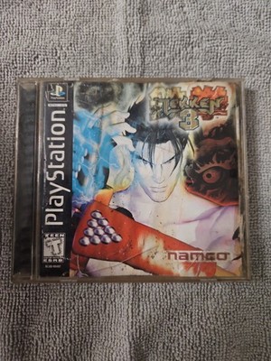 Tekken 3 (Sony PlayStation 1, 1998) BLACK LABEL CIB W/ Water Damaged Manual 