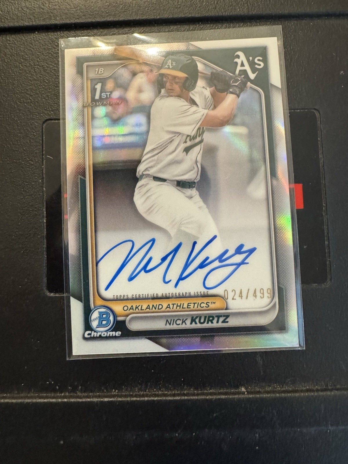 2024 Bowman Chrome Nick Kurtz Auto Refractor 1st Autograph #/499 Rookie Mint