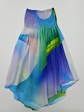 Lito A Girls Blue Geometric A-Line Skirt Size 5 Elastic Waist Pull-On