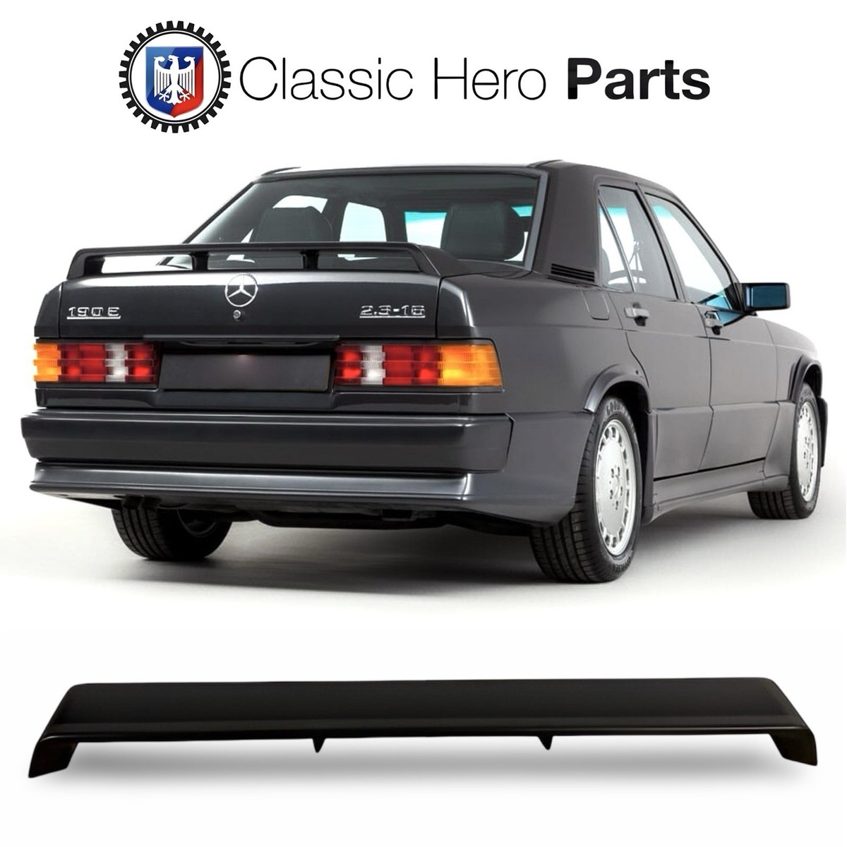 MB-190E-16Vコスワース純正トランクスポイラー販売 Mercedes Benz 190e W201 Cosworth 16V Style Rear Spoiler ABS