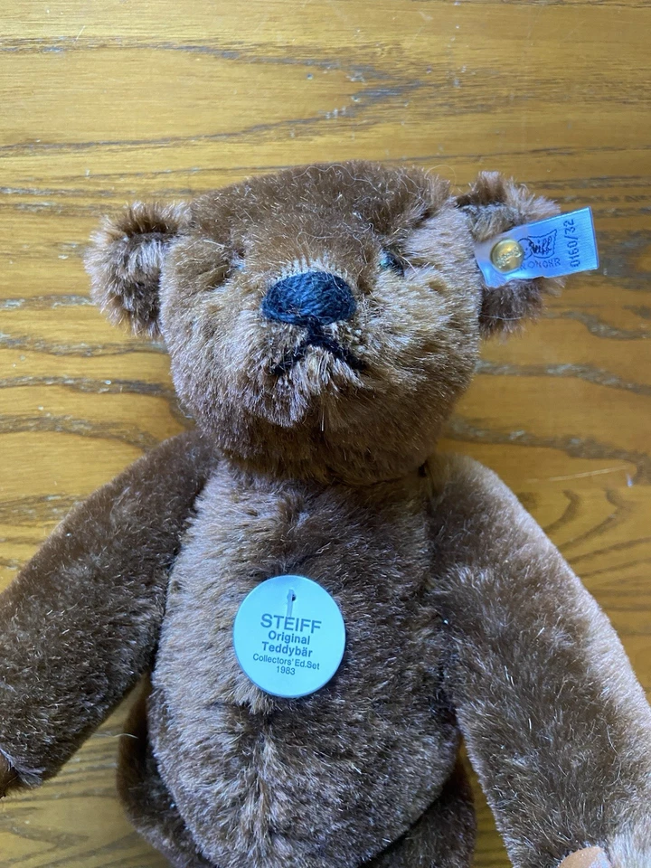 STEIFF 12 " Bear 0160/32 原装复古 Teddybar 1983 棕色收藏版。 — 第 3/4 张图片