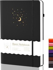 Journal for Women Men Lined Dream Journaling Notebook Diary A5 Black