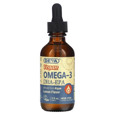 2 X Deva, Vegan Omega-3 DHA-EPA, Lemon, 2 fl oz (60 ml)