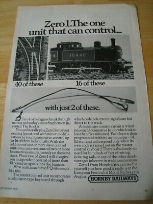 HORNBY RAILWAYS ZERO 1 ZUGTECHNIK 1978 BILD WERBUNG CA. A4 GRÖßE DATEI U