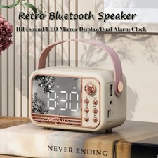 Bluetooth Speaker with Microphone HIFI Stereo Digital Display Alarm Clock