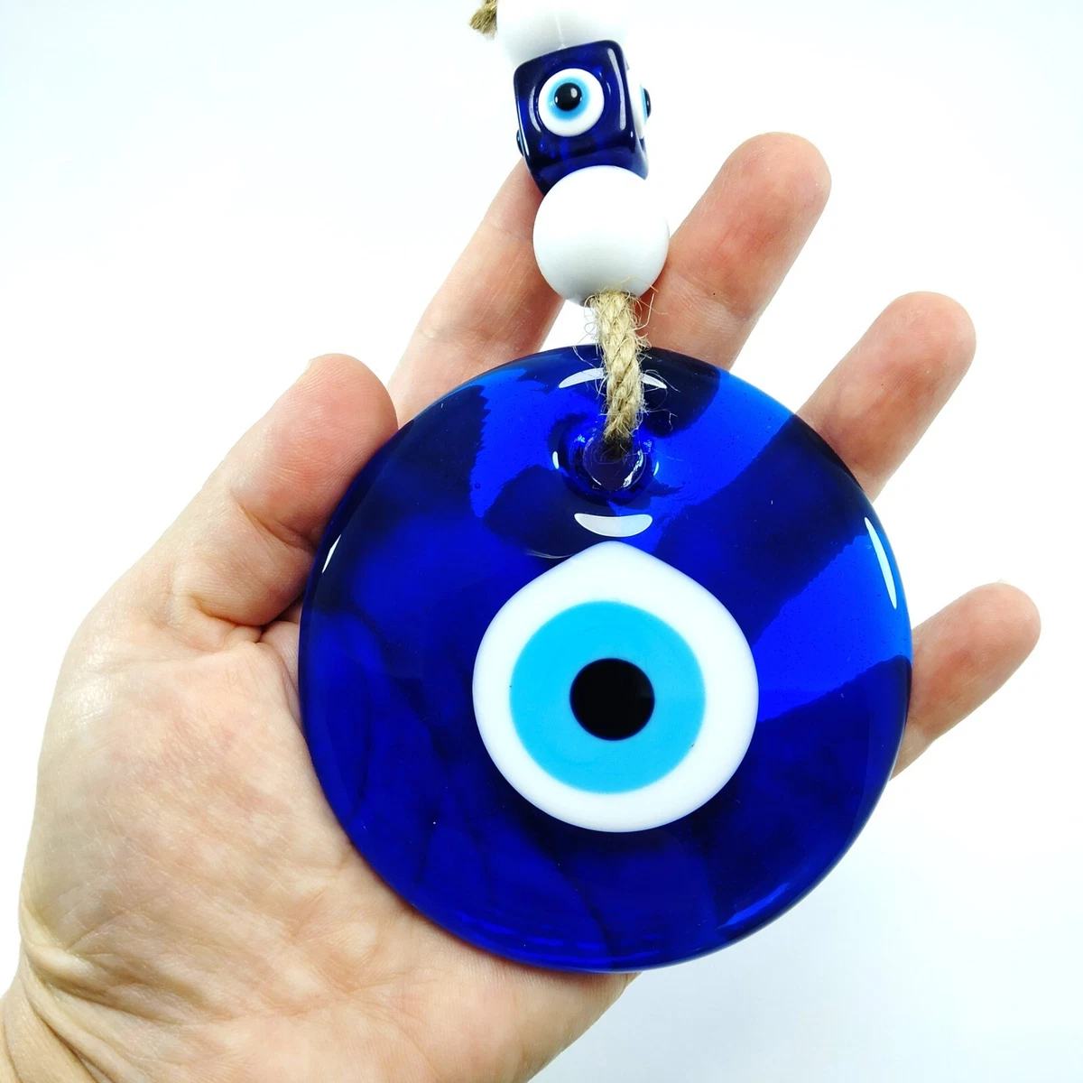 Blue Evil Eye 9 cm Glass Bead Wall Hanging, Turkish Big Amulet, Nazar,  Greek Eye