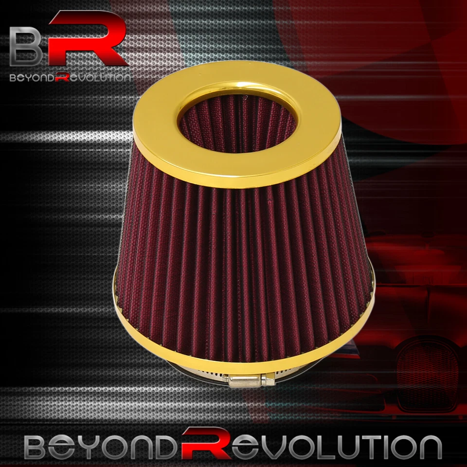 Универсальный 4-дюймовый сменный индукционный воздушный фильтр всасывающий CAI холодный короткий рам сухой золотой - Изображение 3 из 3