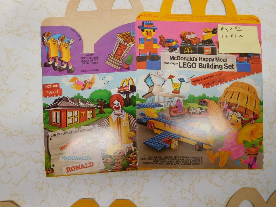 7 cajas Happy Meal 1984 vintage ~ juego de construcción Lego con mueca Foto 2 de 4